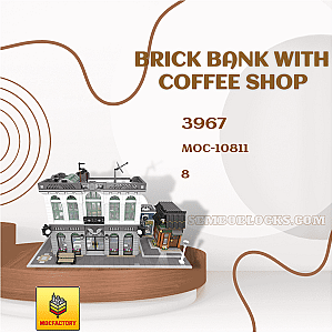 MOC Factory 10811 Modular Building Brick Bank with Coffee Shop