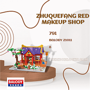 BALODY 21011 Creator Expert Zhuquefang Red Makeup Shop
