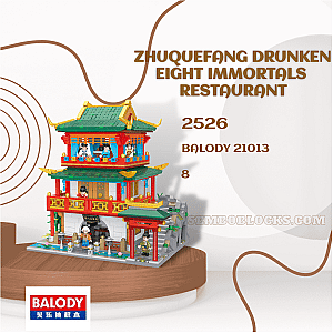 BALODY 21013 Creator Expert Zhuquefang Drunken Eight Immortals Restaurant