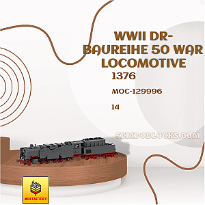 MOC Factory 129996 Technician WWII DR-Baureihe 50 War Locomotive