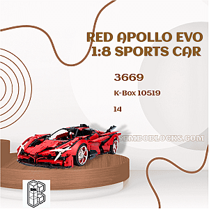 K-Box 10519 Technician Red Apollo EVO 1:8 Sports Car