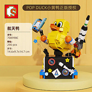 SEMBO 708990C Panku Little Yellow Duck Building Blocks Smart Speaker Space Duck Creator