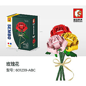 SEMBO 601239-A-B Building Blocks Flower Shop: Roses Creator
