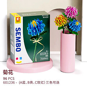 SEMBO 601236-A-C Building Block Flower Shop: 3 Types of Chrysanthemums Creator