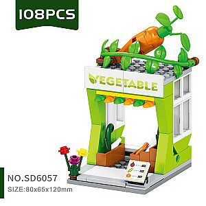 SEMBO SD6057 Mini Street View: Vegetable Shop Street Scene