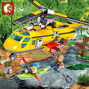 SEMBO 603030 Doomsday Rescue: Rainforest Helicopter Rescue Technic