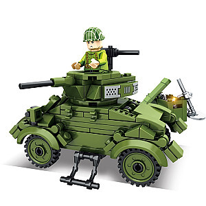 SEMBO 12685 Frontline War: American T17 Deerhound Armored Vehicle Military