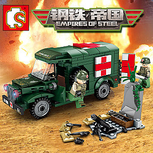 SEMBO 101271 Iron Empire: US Army T214-WC54 Military Ambulance Military