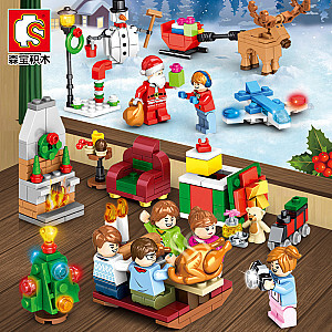 SEMBO 601092 8 Christmas Eve Minifigures Creator