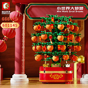 SEMBO 601145 New Year Rotating Music Box: Kumquat Tree With Light And Music Creator