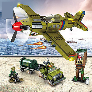 SEMBO 101382 Iron Empire: P-40 Fighter Jets At Pearl Harbor Military
