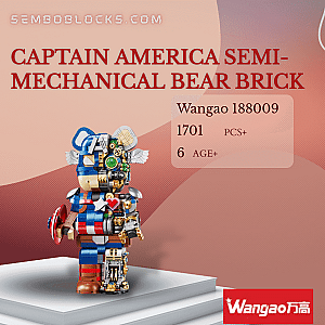 Wangao 188009 Creator Expert Captain America Semi-Mechanical Bear Brick