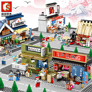 SEMBO 601073 Japanese Street View: Skewers Shop City street scene