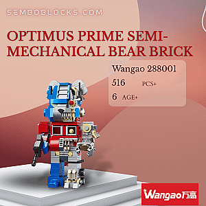 Wangao 288001 Creator Expert Optimus Prime Semi-Mechanical Bear Brick