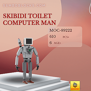 MOC Factory 89222 Movies and Games Skibidi Toilet Computer Man