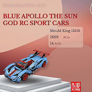 MOULD KING 13156 Technician Blue Apollo The Sun God RC Sport Cars