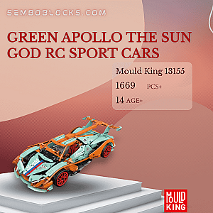 MOULD KING 13155 Technician Green Apollo The Sun God RC Sport Cars