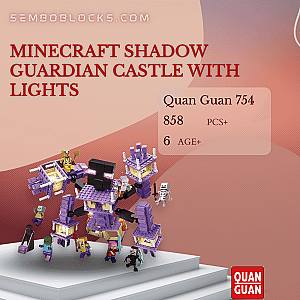 QUANGUAN 754 Creator Expert Minecraft Shadow Guardian Castle with Lights