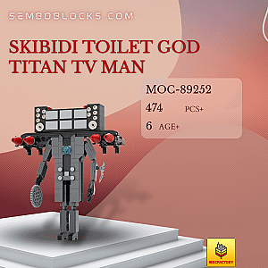 MOC Factory 89252 Movies and Games Skibidi Toilet God Titan TV Man