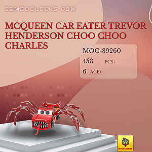 MOC Factory 89260 Movies and Games McQueen Car Eater Trevor Henderson Choo Choo Charles