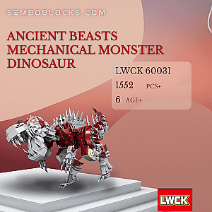 LWCK 60031 Creator Expert Ancient Beasts Mechanical Monster Dinosaur