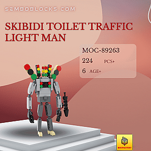 MOC Factory 89263 Movies and Games Skibidi Toilet Traffic Light Man