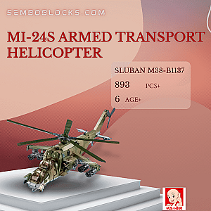 Sluban M38-B1137 Military MI-24S Armed Transport Helicopter