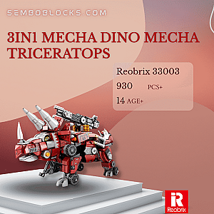 REOBRIX 33003 Creator Expert 3in1 Mecha Dino Mecha Triceratops