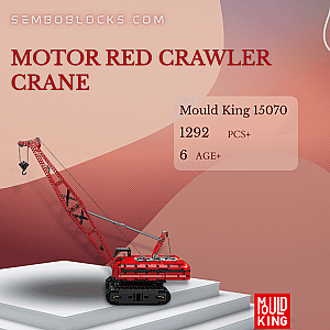 MOULD KING 15070 Technician Motor Red Crawler Crane