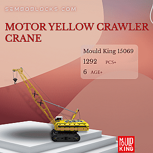 MOULD KING 15069 Technician Motor Yellow Crawler Crane