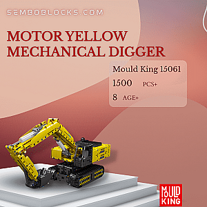 MOULD KING 15061 Technician Motor Yellow Mechanical Digger