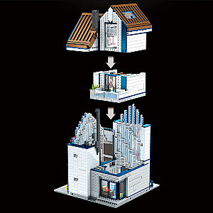 MOULD KING 16022 Modular Building Modern Library