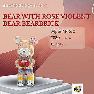 MPIN M6610 Creator Expert Bear With Rose Violent Bear Bearbrick