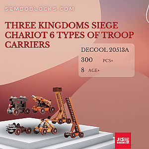 DECOOL / JiSi 20513A Military Three Kingdoms Siege Chariot 6 Types Of Troop Carriers
