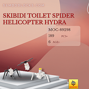 MOC Factory 89298 Movies and Games Skibidi Toilet Spider Helicopter Hydra