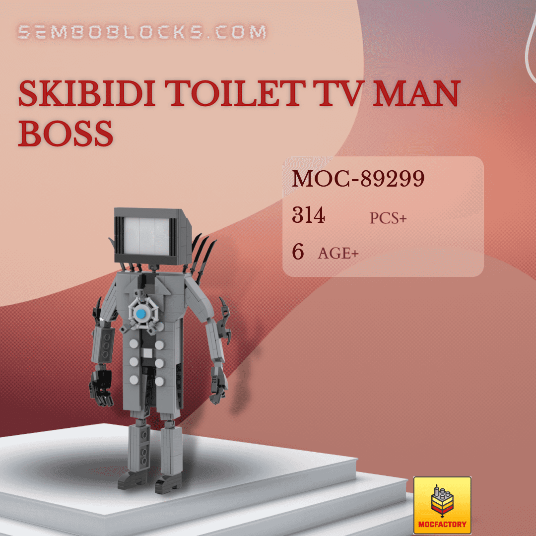 MOC Factory 89299 Movies and Games Skibidi Toilet TV Man Boss | SEMBO  Blocks Shop ⚡️ Official SEMBO Brick Toy Store