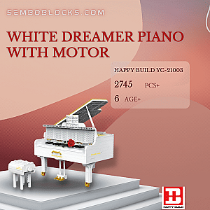 HAPPY BUILD YC-21003 Creator Expert White Dreamer Piano With Motor
