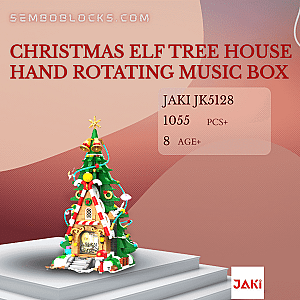 JAKI JK5128 Creator Expert Christmas Elf Tree House Hand Rotating Music Box