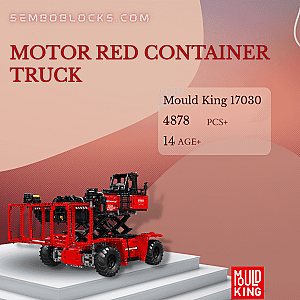 MOULD KING 17030 Technician Motor Red Container Truck