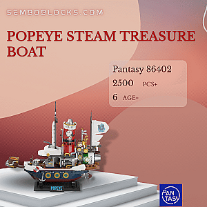 Pantasy 86402 Movies and Games Popeye Steam Treasure Boat