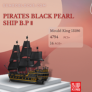 MOULD KING 13186 Creator Expert Pirates Black Pearl Ship B.P Ⅱ