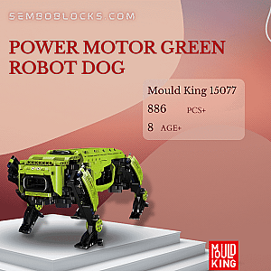 MOULD KING 15077 Creator Expert Power Motor Green Robot Dog