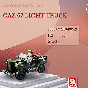 Sluban M38-B0682 Military GAZ 67 Light Truck