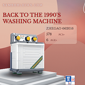 ZHEGAO 662016 Creator Expert Back To The 1990's Washing Machine