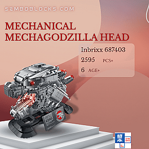 ZHEGAO 687403 Movies and Games Mechanical Mechagodzilla Head