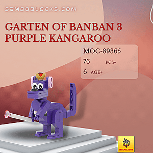 MOC Factory 89365 Movies and Games Garten of Banban 3 Purple Kangaroo
