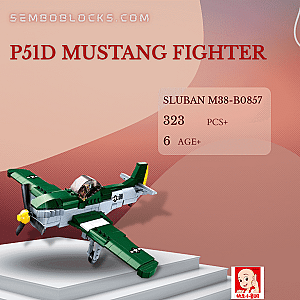 Sluban M38-B0857 Military P51D Mustang Fighter