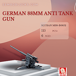 Sluban M38-B0852 Military German 88MM Anti Tank Gun