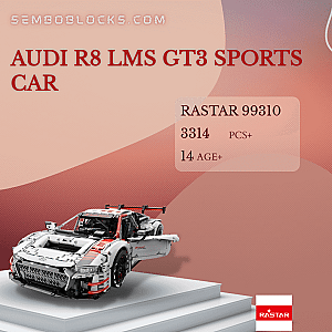 Rastar 99310 Technician Audi R8 LMS GT3 Sports Car