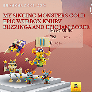MOC Factory 89199 Movies and Games My Singing Monsters Gold Epic Wubbox Knurv Buzzinga and Epic Jam Boree